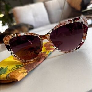 Floral Cat-Eye Sunglasses